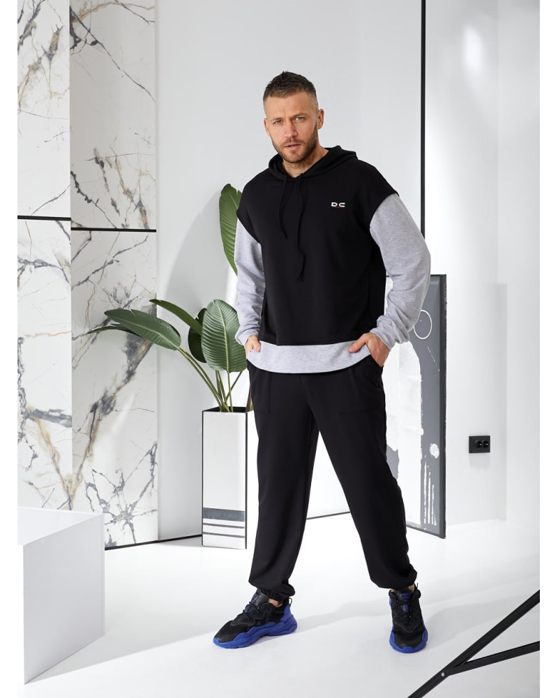 Чоловічий спортивний костюм LIXS-2018 чорний - новинка від Chic Style!