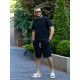Чоловічий лляний костюм чорний від Chic Style.